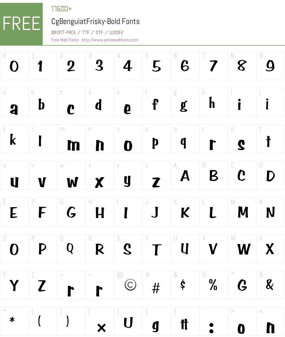 CgBenguiatFrisky Font Screenshots