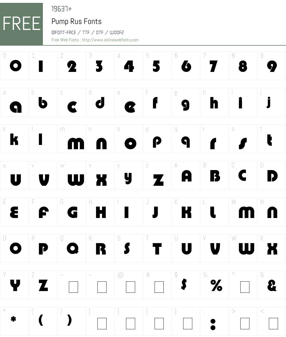 Pump Rus Font Screenshots