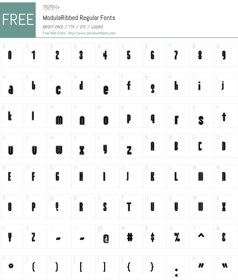 ModulaRibbed Font Screenshots