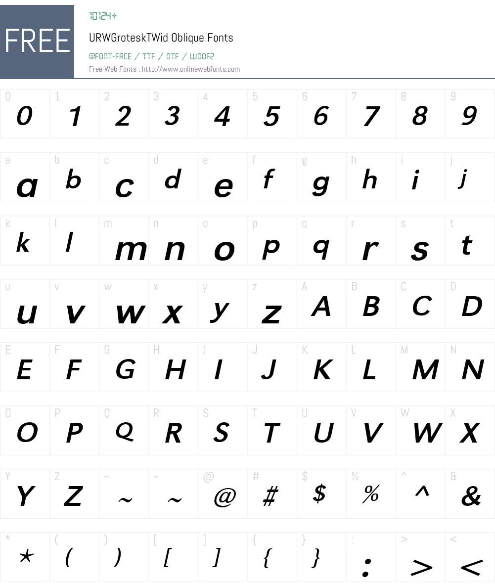 URWGroteskTWid Font Screenshots