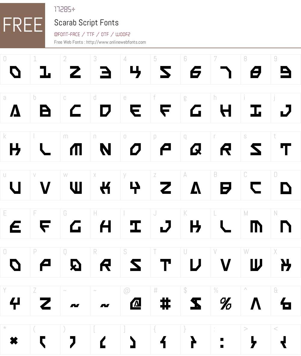 Scarab Script Font Screenshots