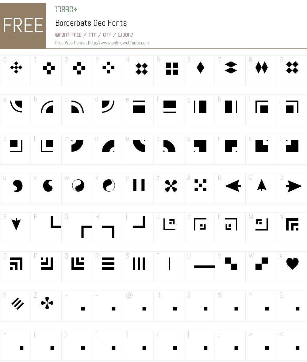 Borderbats-Geo Font Screenshots