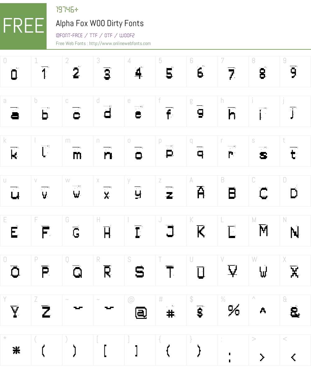 AlphaFoxW00-Dirty Font Screenshots