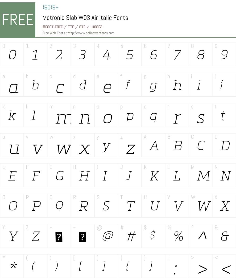 Metronic Slab Pro Font Screenshots