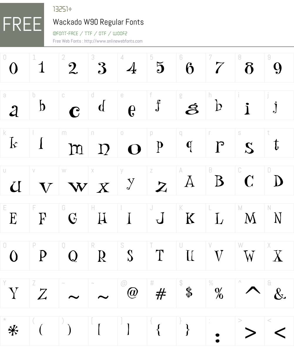 WackadoW90-Regular Font Screenshots