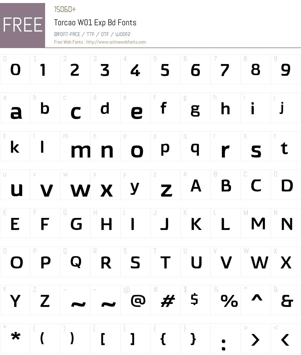 TorcaoW01-ExpBd Font Screenshots