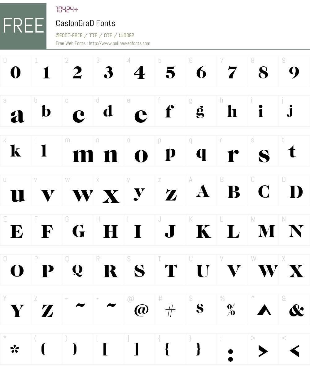 CaslonGraD Font Screenshots