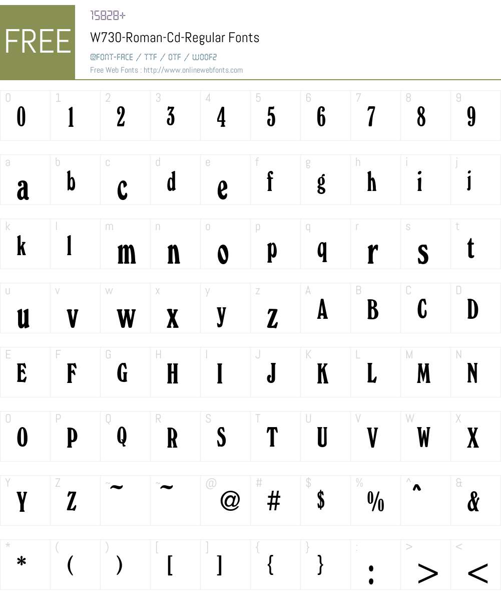 W730-Roman-Cd Font Screenshots