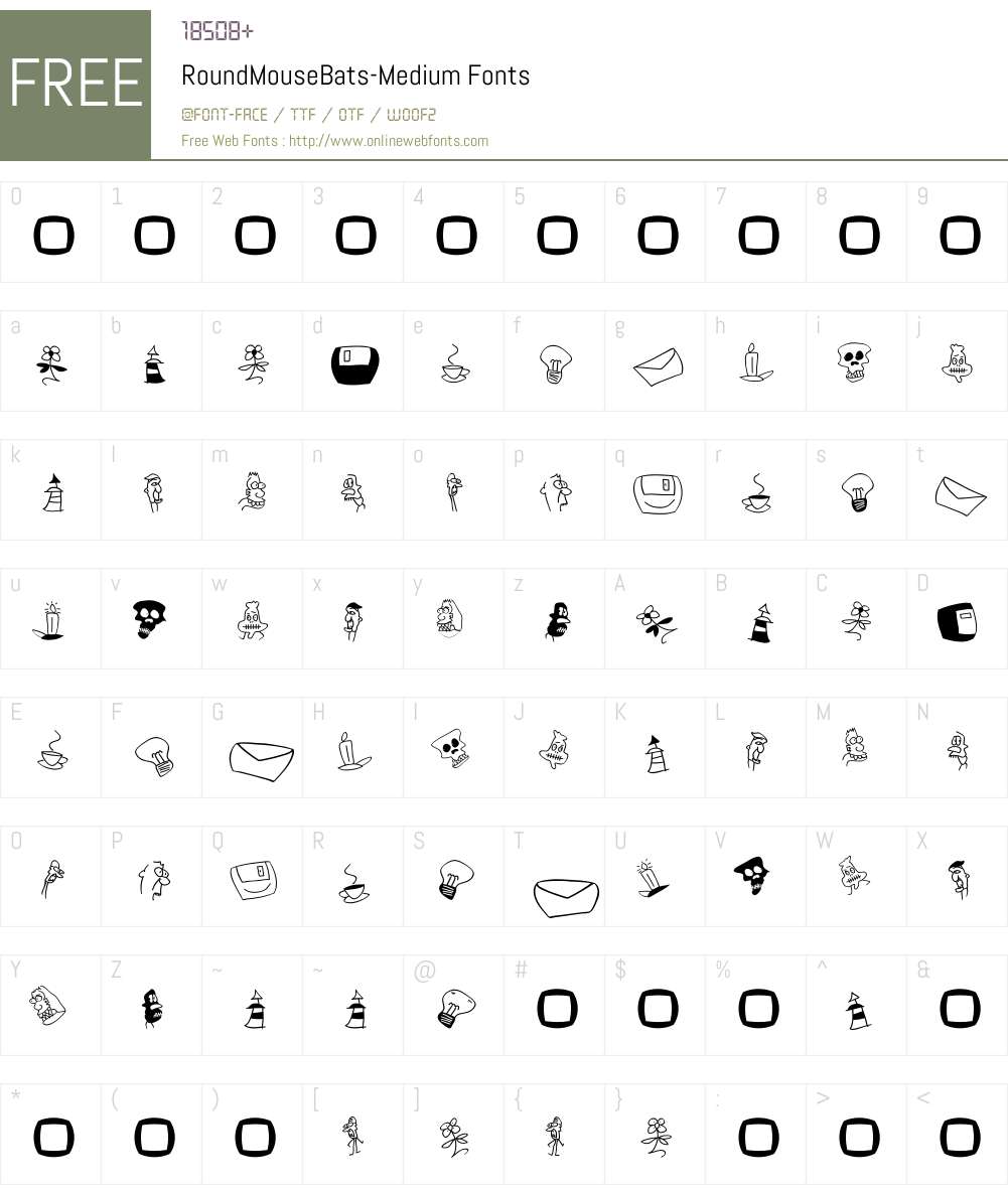 RoundMouseBats Font Screenshots