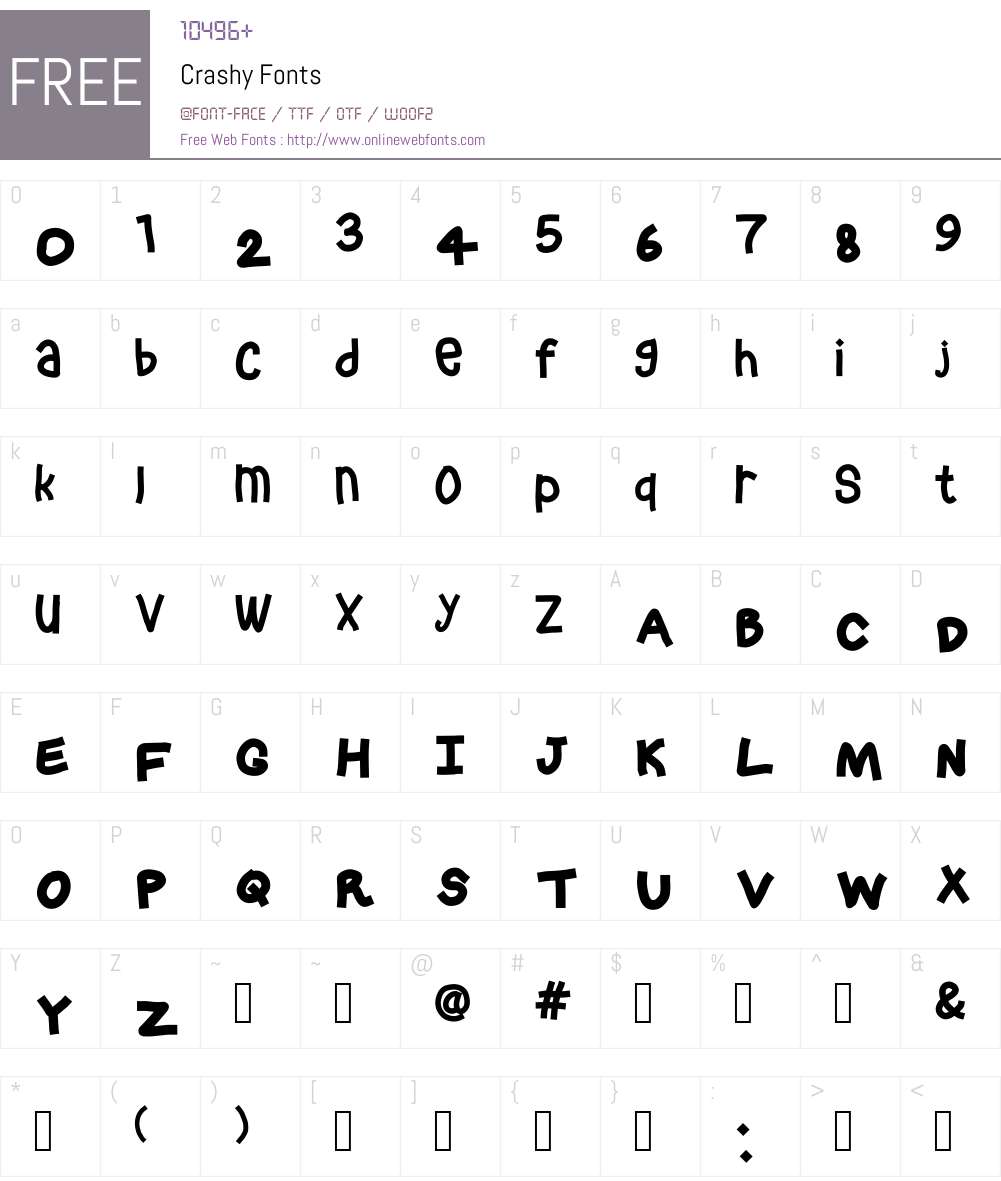 Crashy Font Screenshots