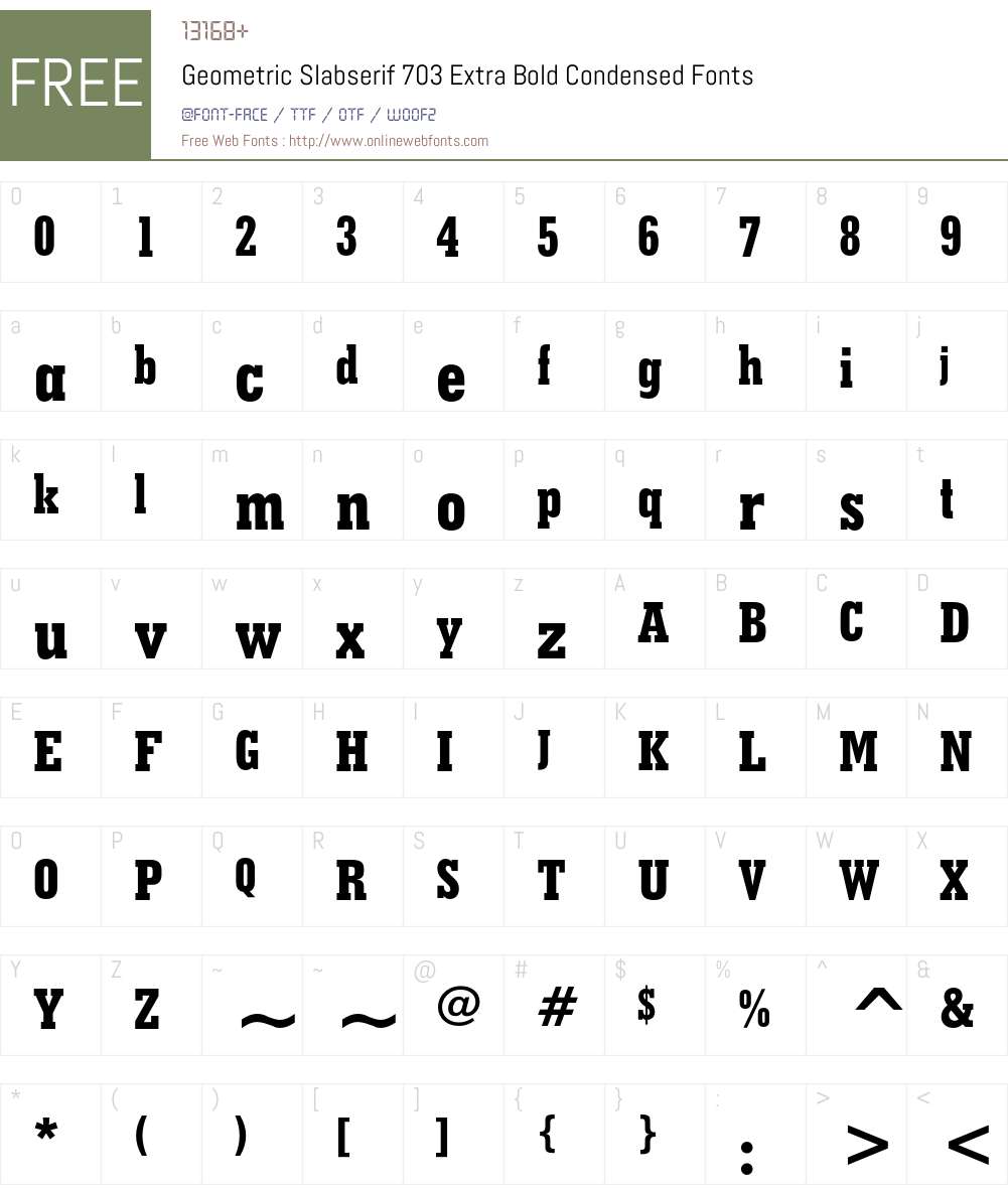 Geometric Slabserif 703 Font Screenshots