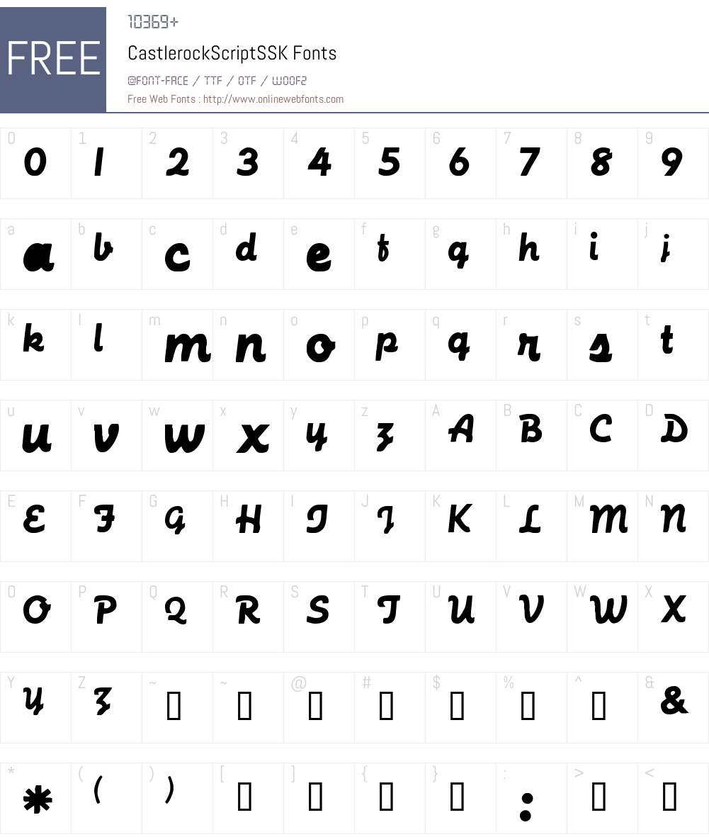 CastlerockScriptSSK Font Screenshots