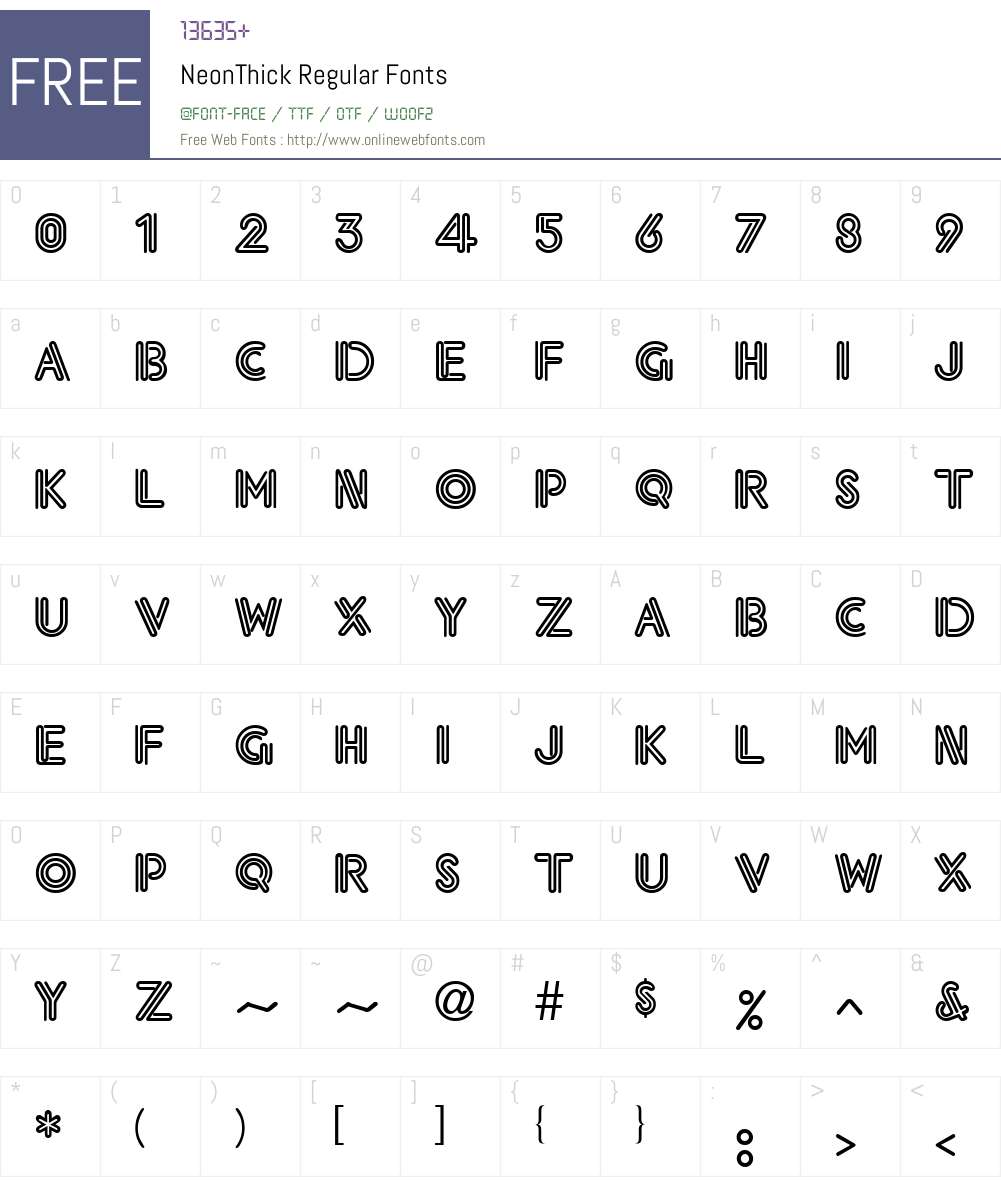 NeonThick Font Screenshots