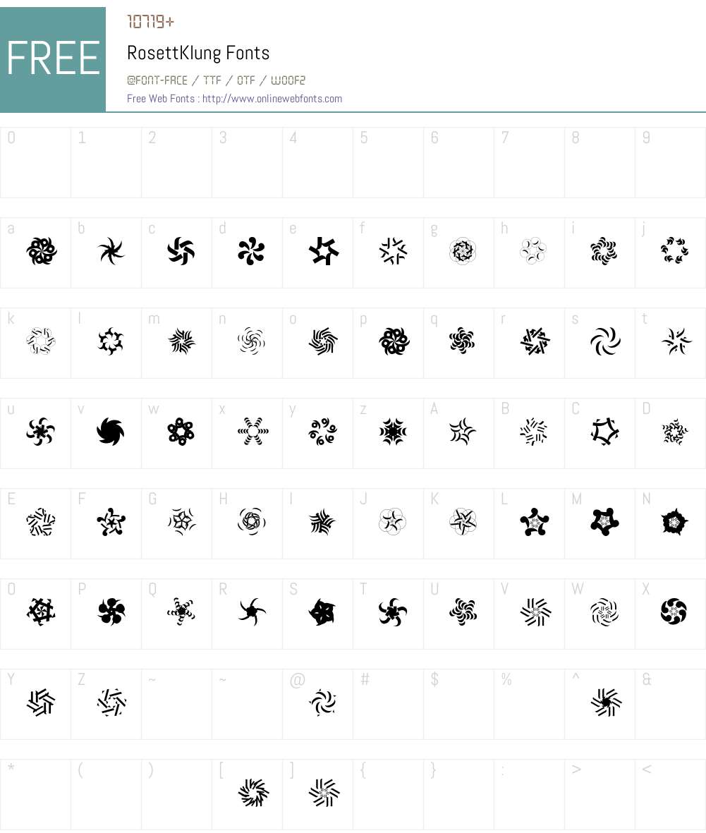 RosettKlung Font Screenshots