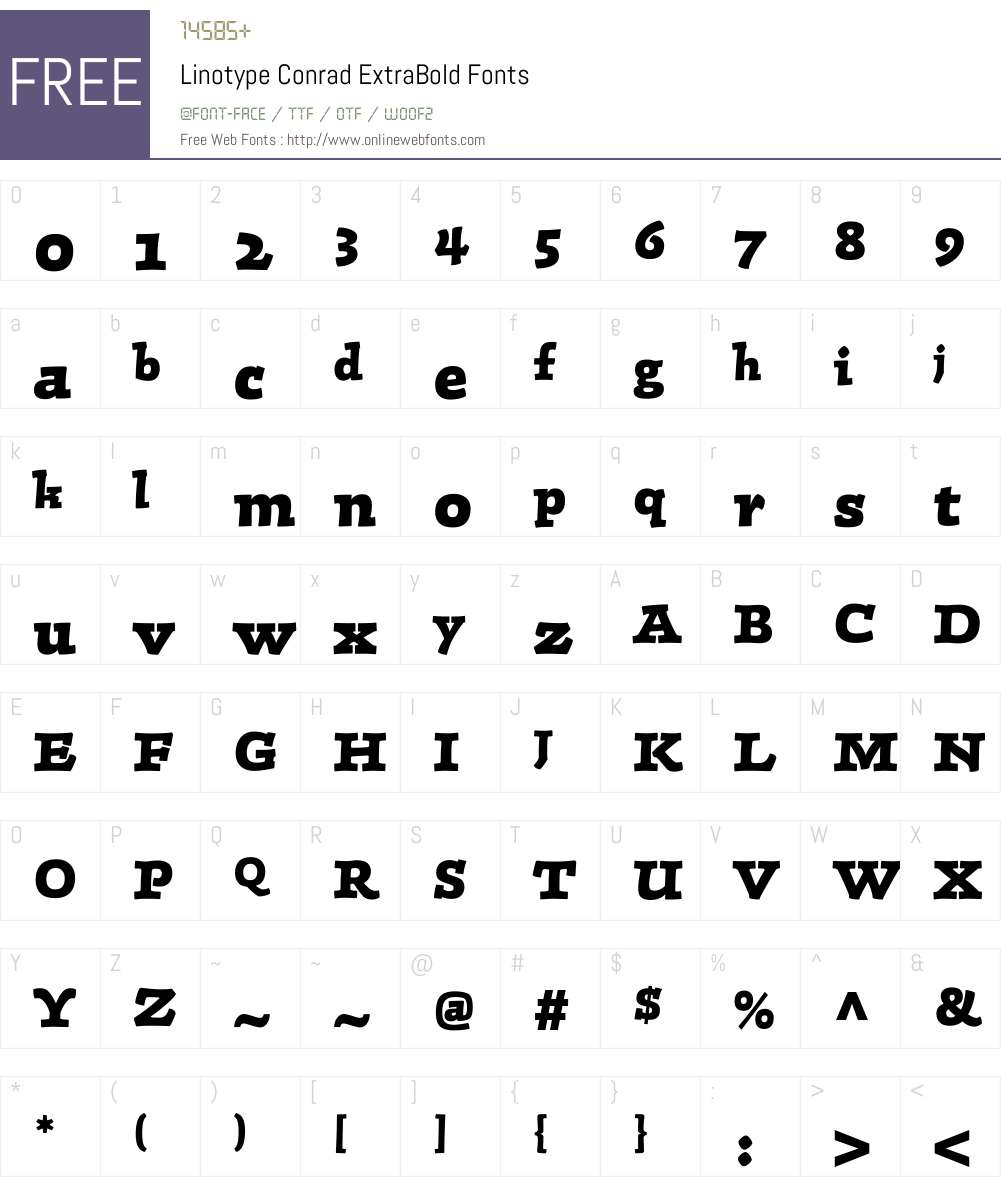 LTConrad Font Screenshots