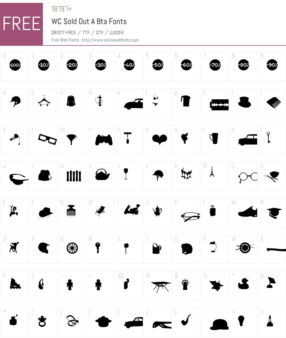 WC Sold Out A Bta Font Screenshots