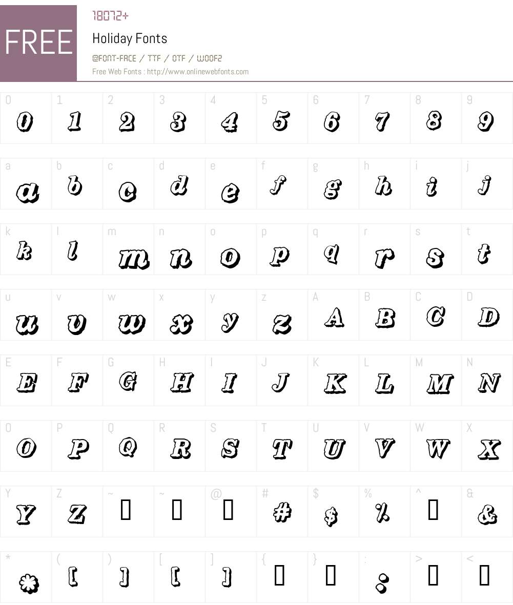 Holiday Font Screenshots