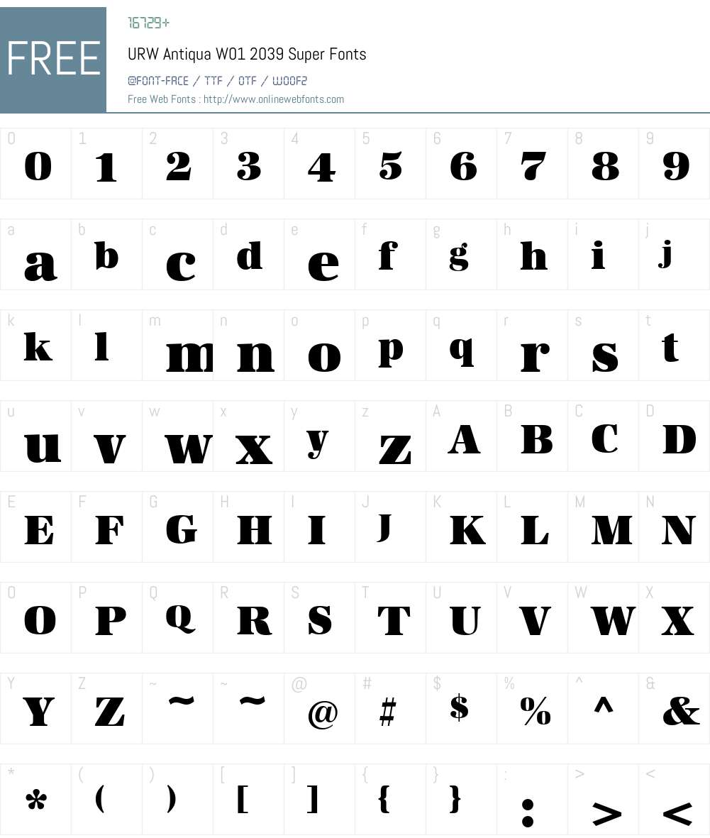 URWAntiquaW01-2039Super Font Screenshots
