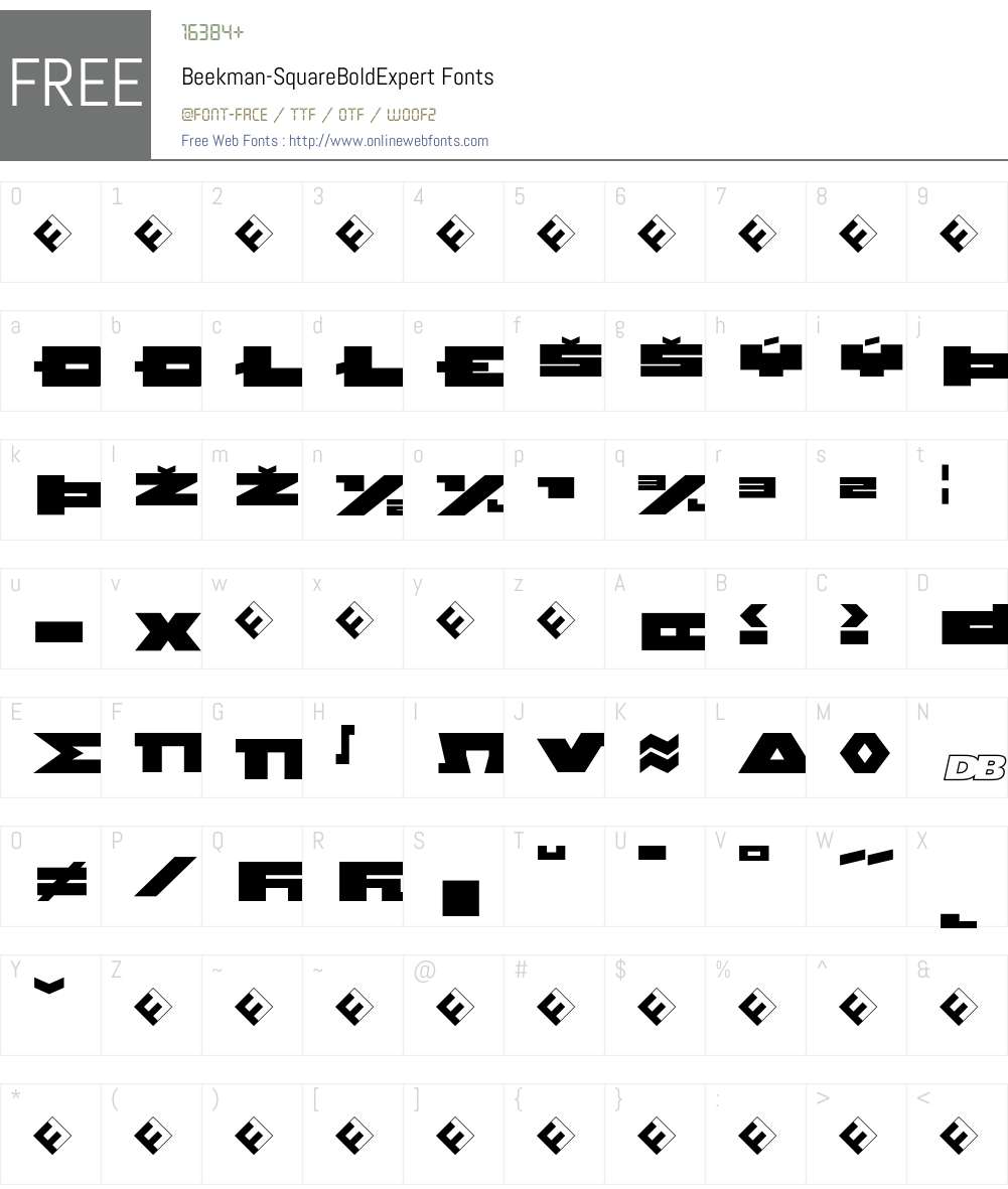 Beekman-SquareBoldExpert Font Screenshots