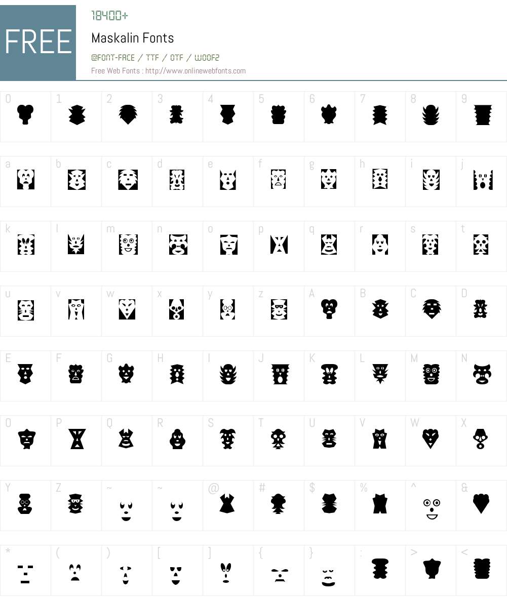 Maskalin Font Screenshots