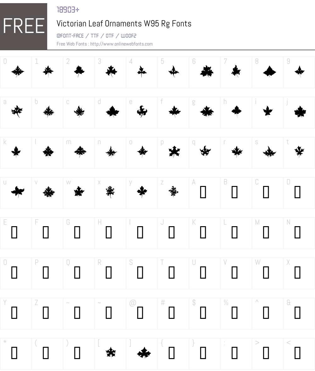 Victorian Leaf Ornaments Font Screenshots