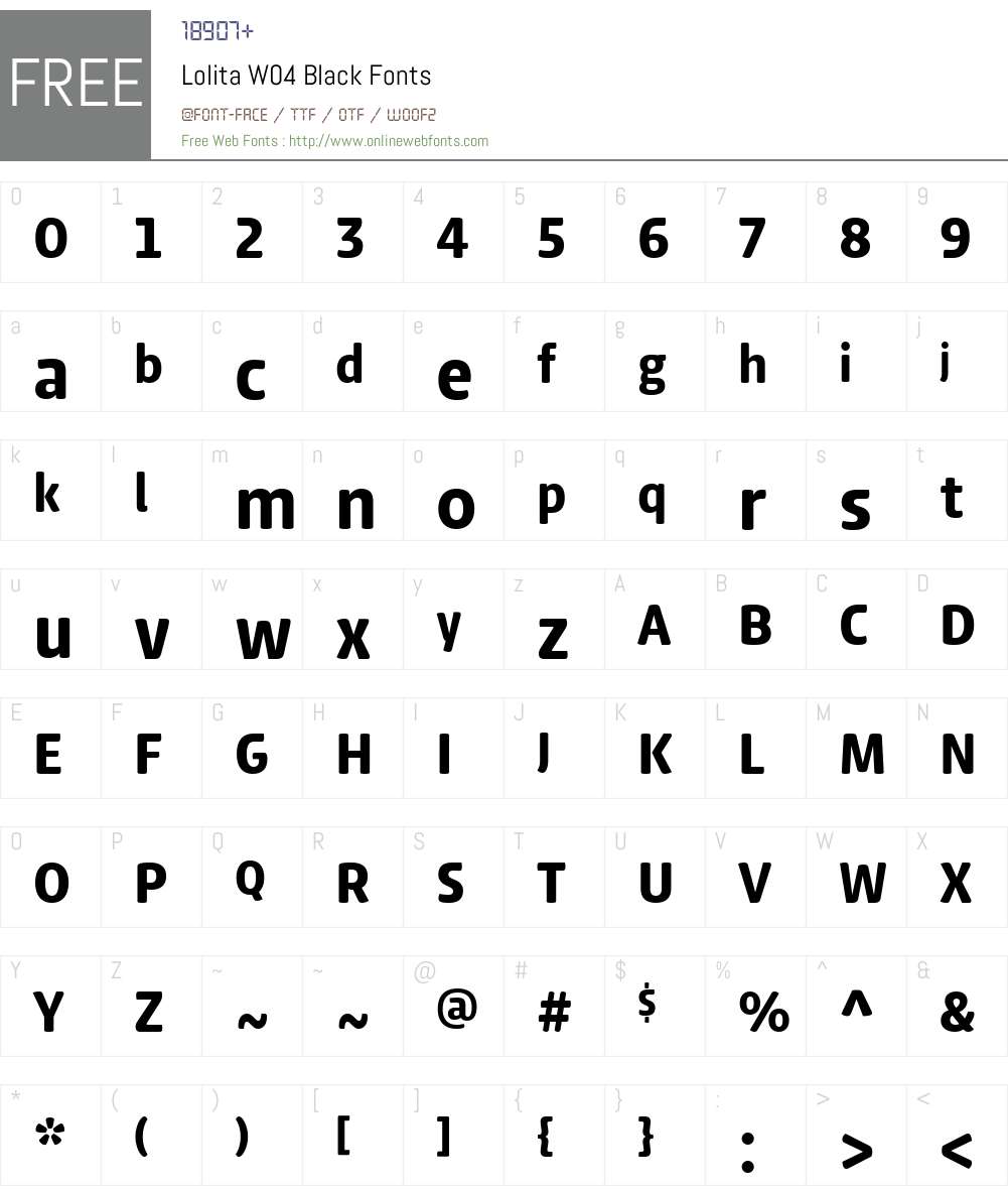 LolitaW04-Black Font Screenshots