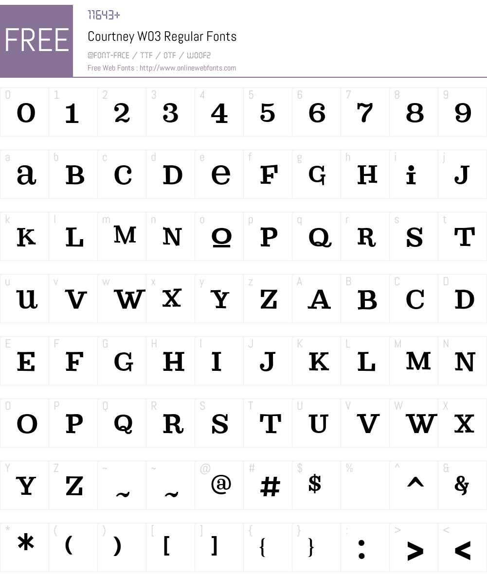 CourtneyW03-Regular Font Screenshots