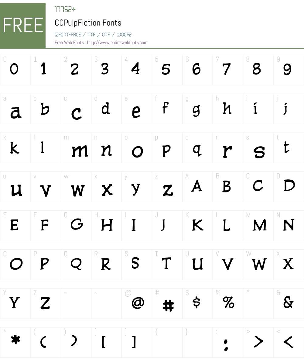 CCPulpFiction Font Screenshots
