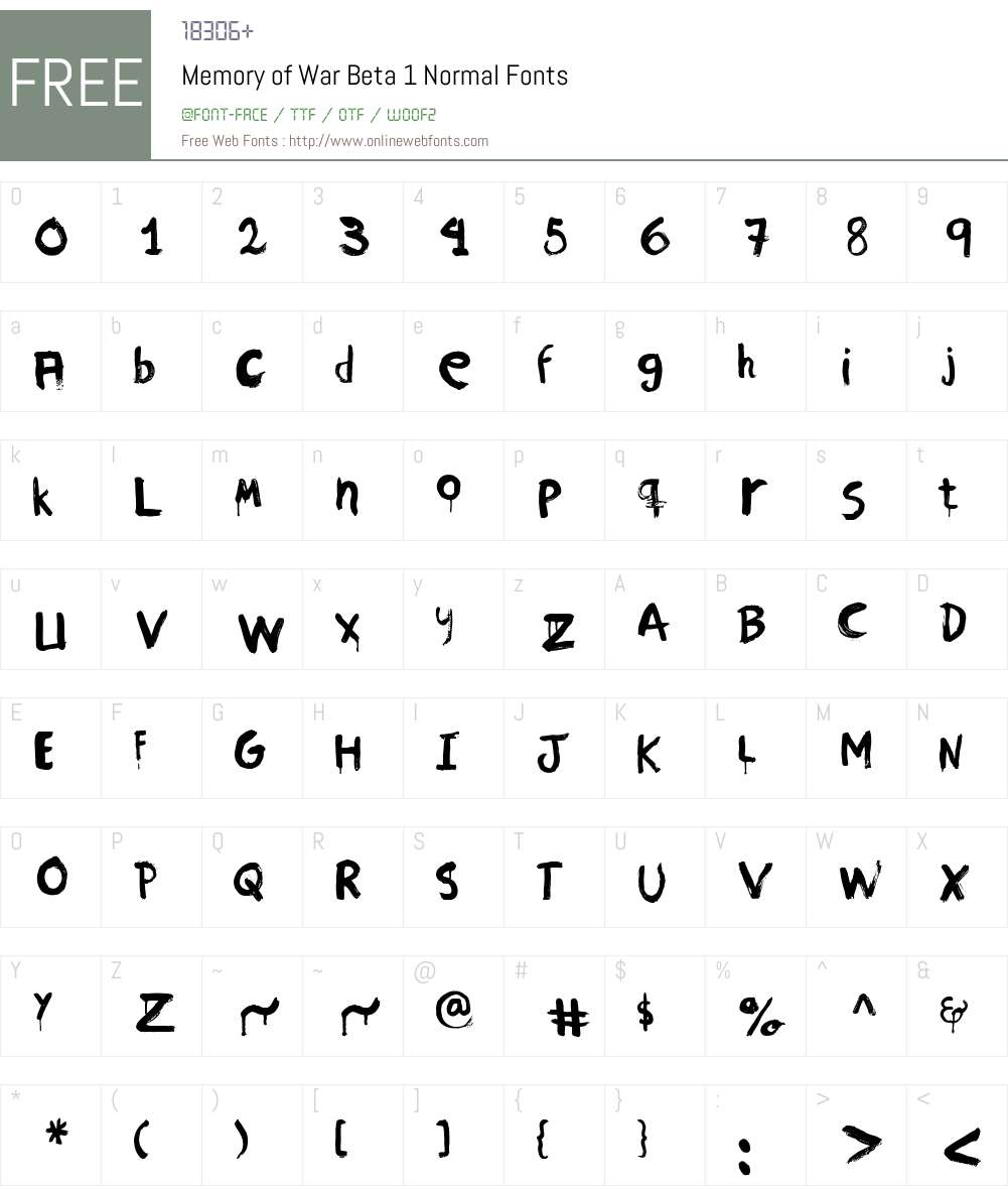 Memory of War Beta 1 Font Screenshots