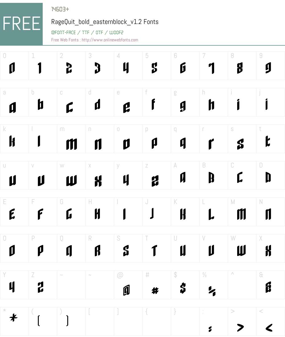 RageQuit_bold_easternblock_v1.2 Font Screenshots