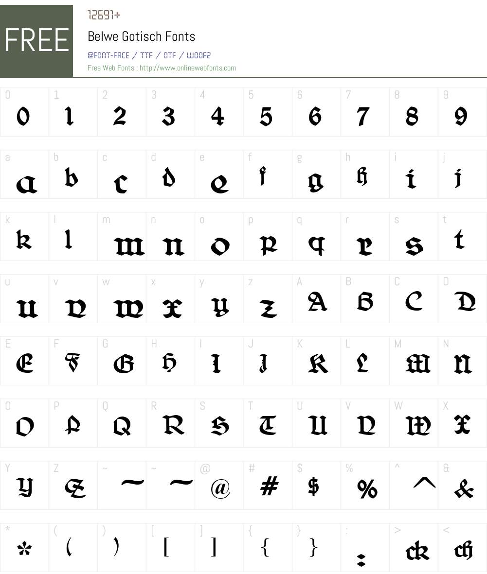 Belwe Gotisch Font Screenshots