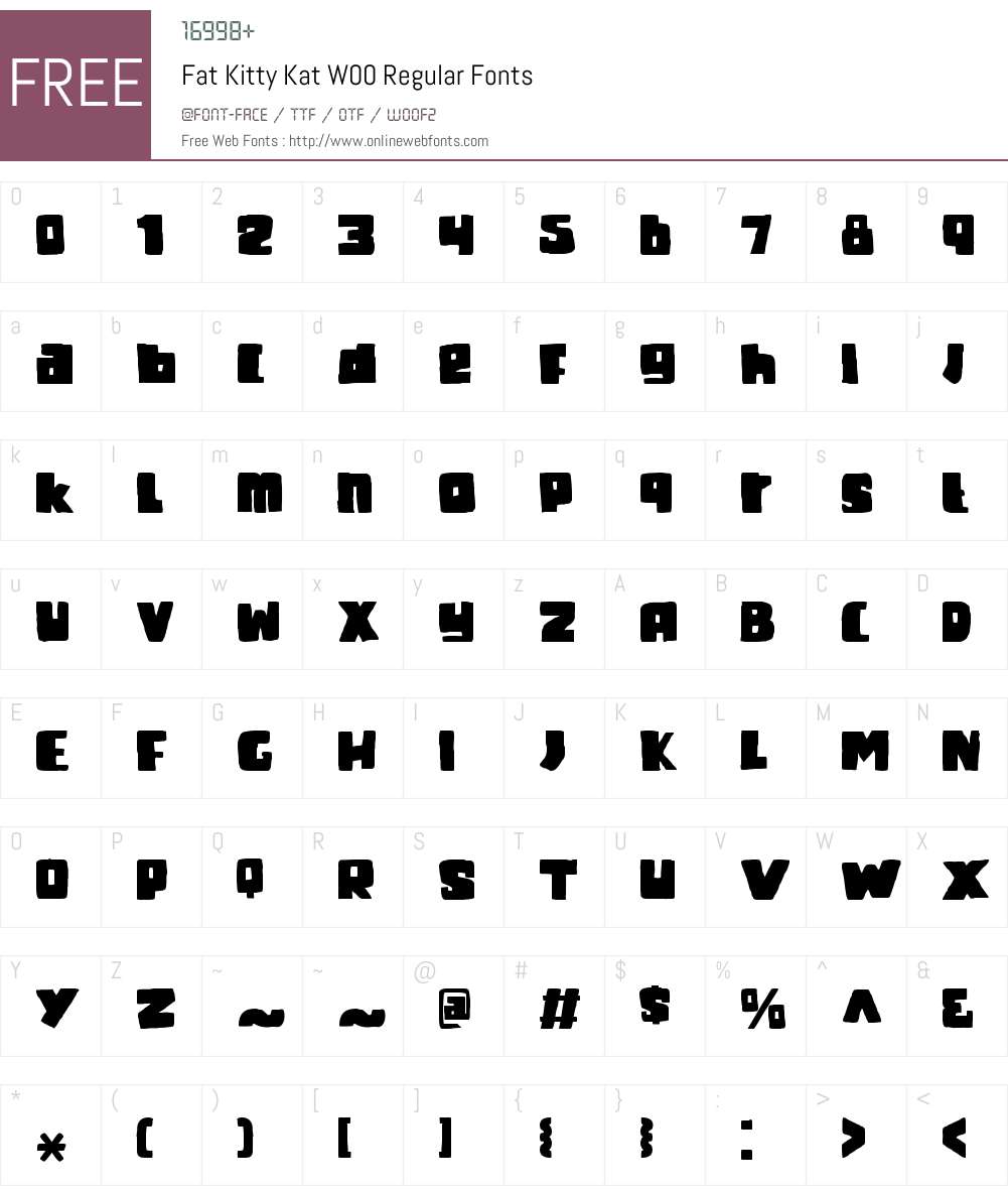 FatKittyKatW00-Regular Font Screenshots