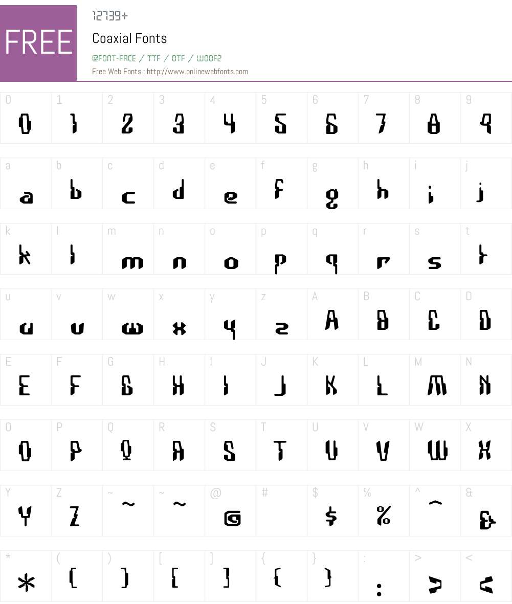Coaxial Font Screenshots