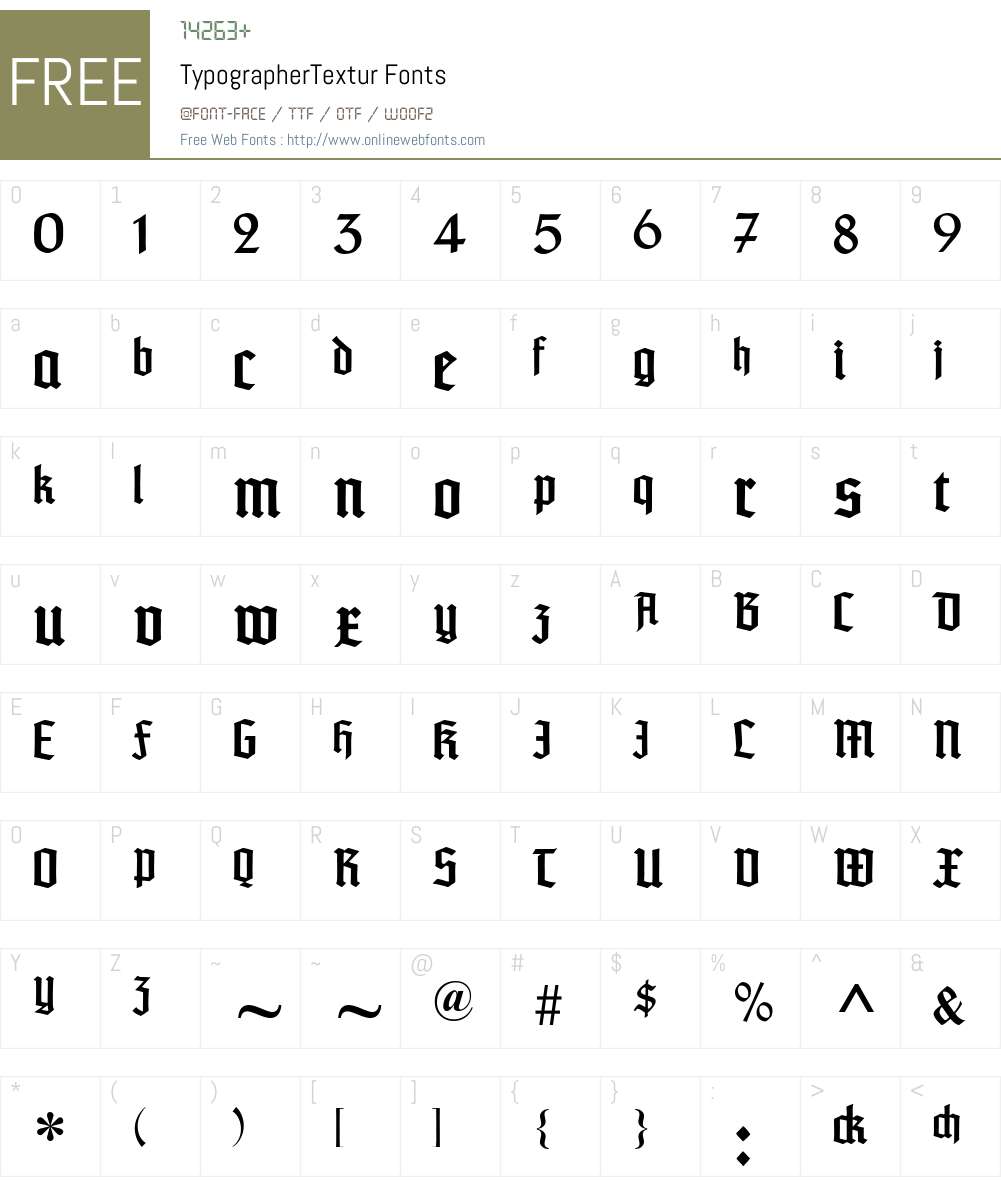 TypographerTextur Font Screenshots