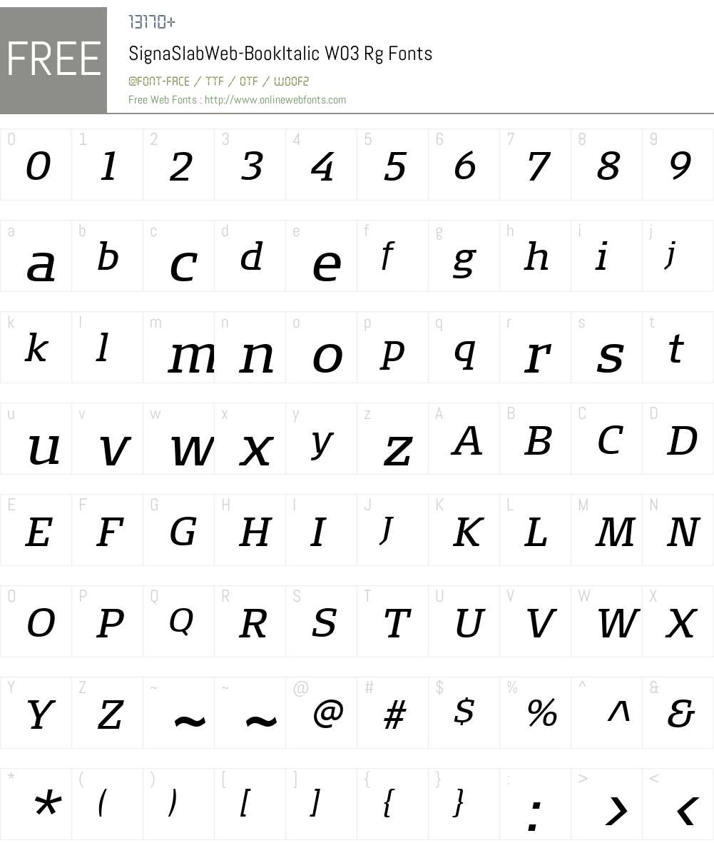 FF Signa Slab Font Screenshots