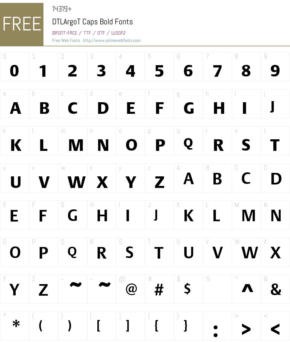 DTL Argo Font Screenshots