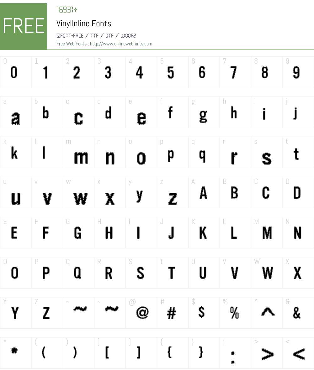 Vinyl Font Screenshots