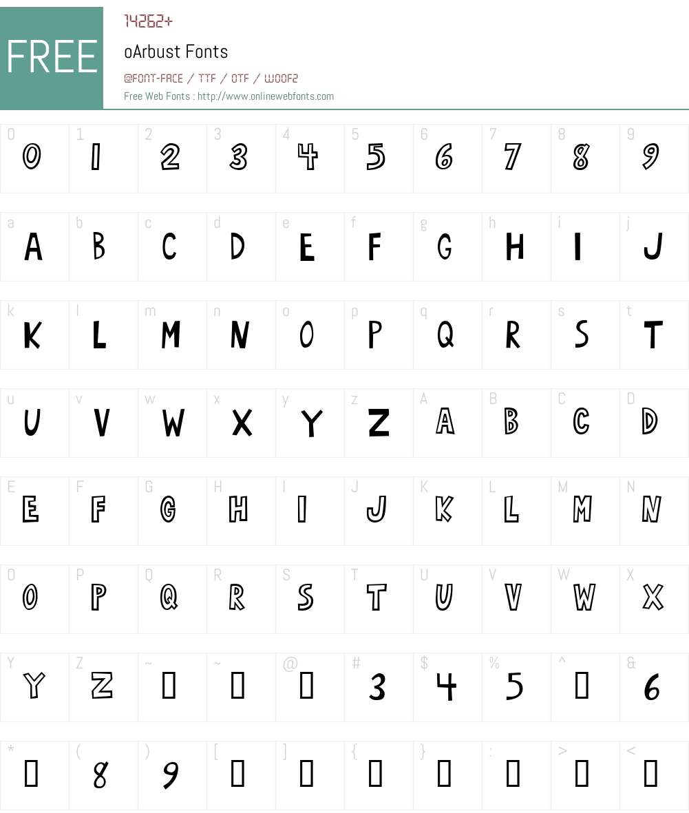 oArbust Font Screenshots