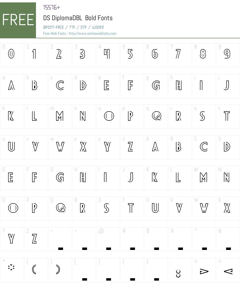 DS DiplomaDBL Font Screenshots
