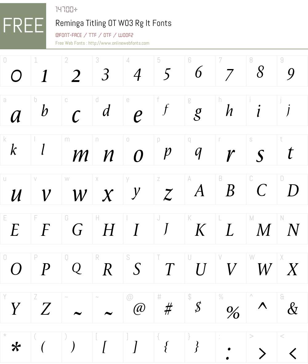 FF Reminga Titling Font Screenshots