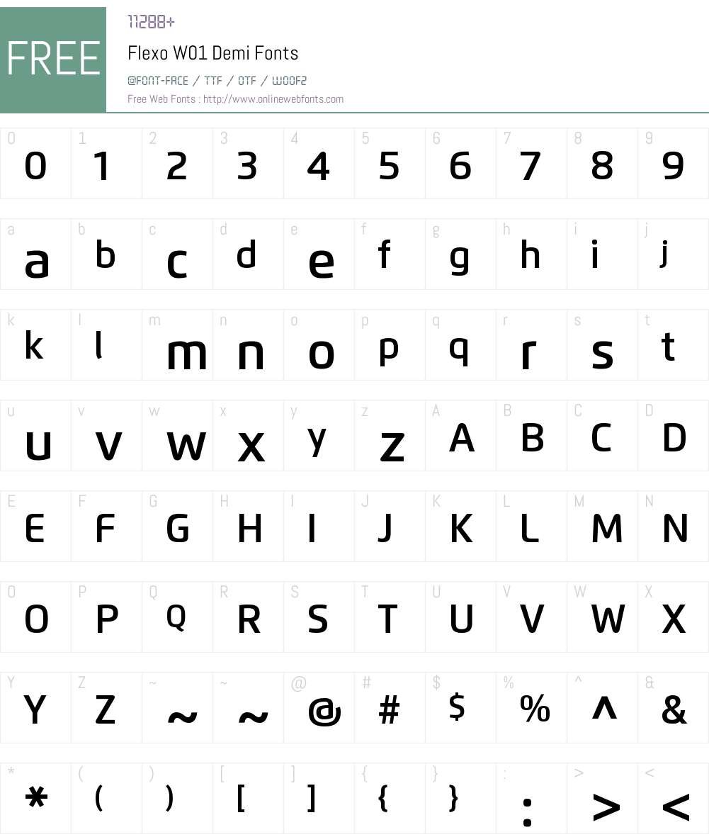FlexoW01-Demi Font Screenshots