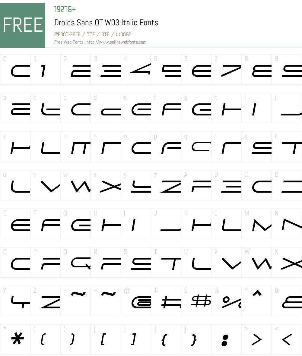 FF Droids Sans Font Screenshots