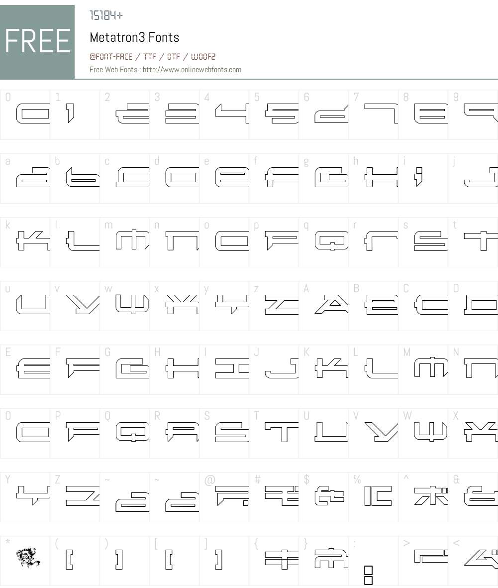 Metatron3 Font Screenshots