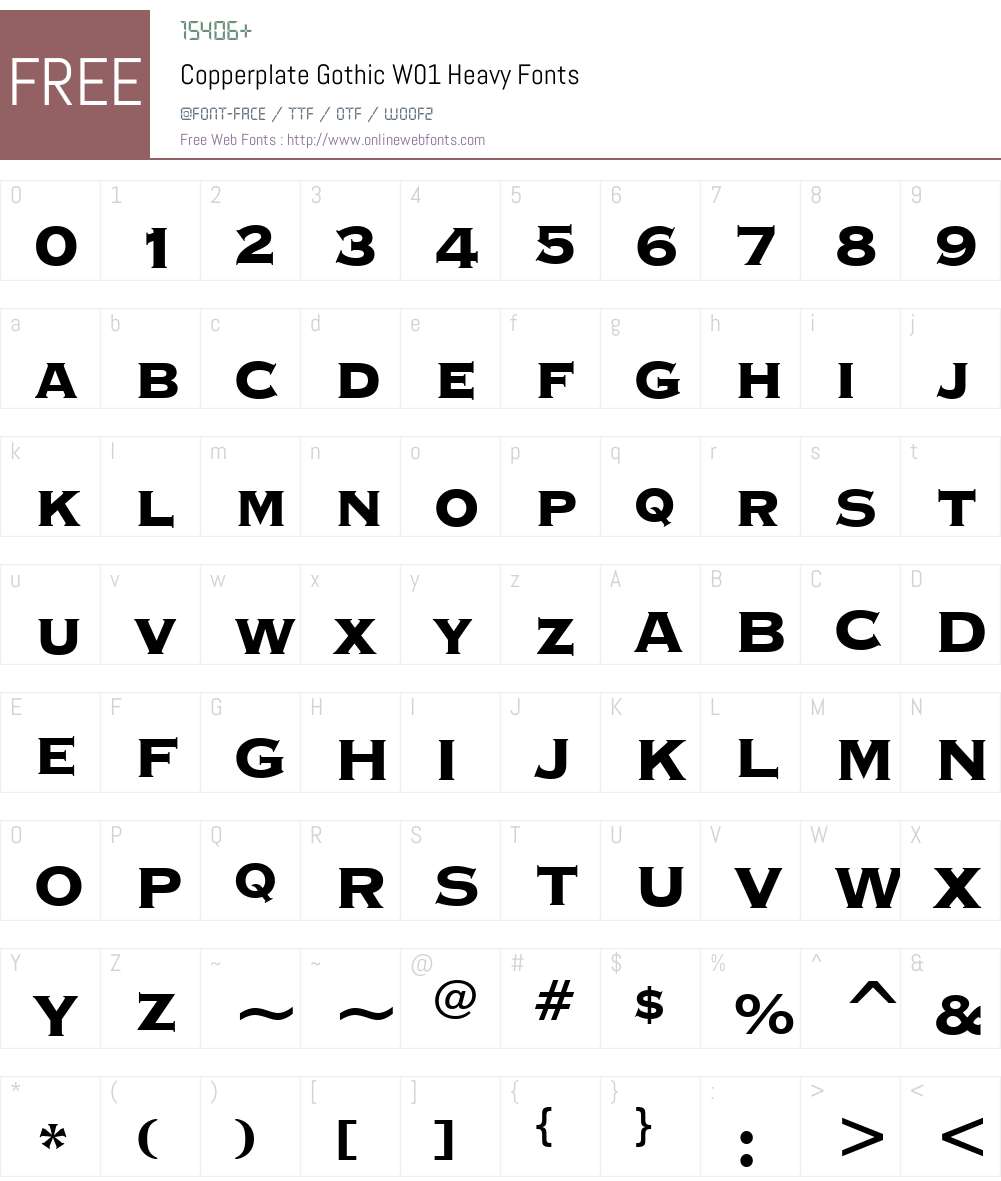 CopperplateGothicW01-Heavy Font Screenshots