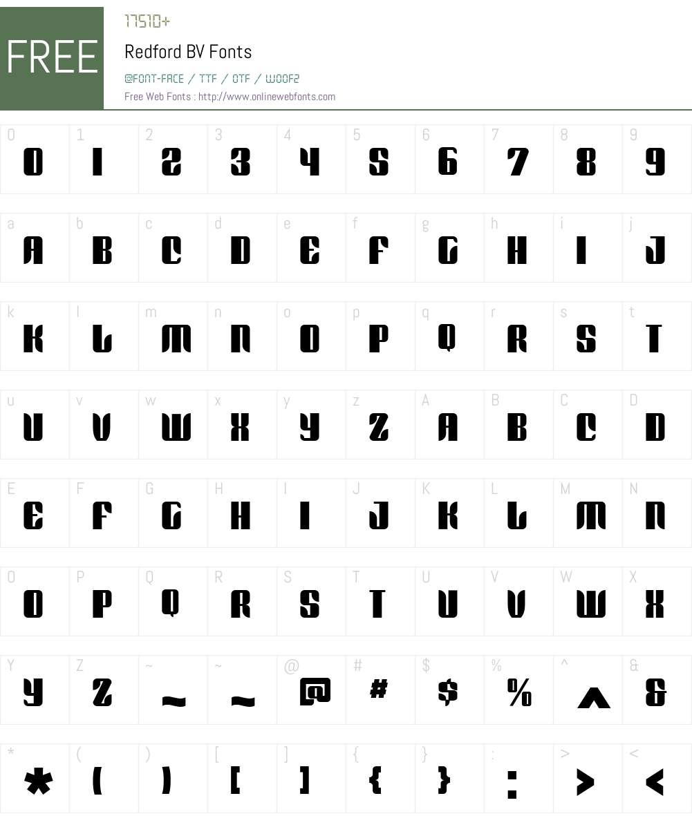 Redford BV Font Screenshots