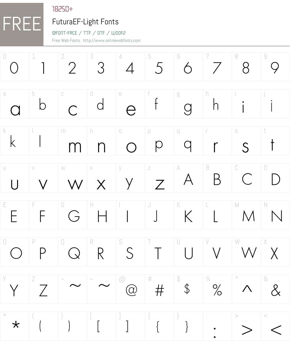 FuturaEF Font Screenshots