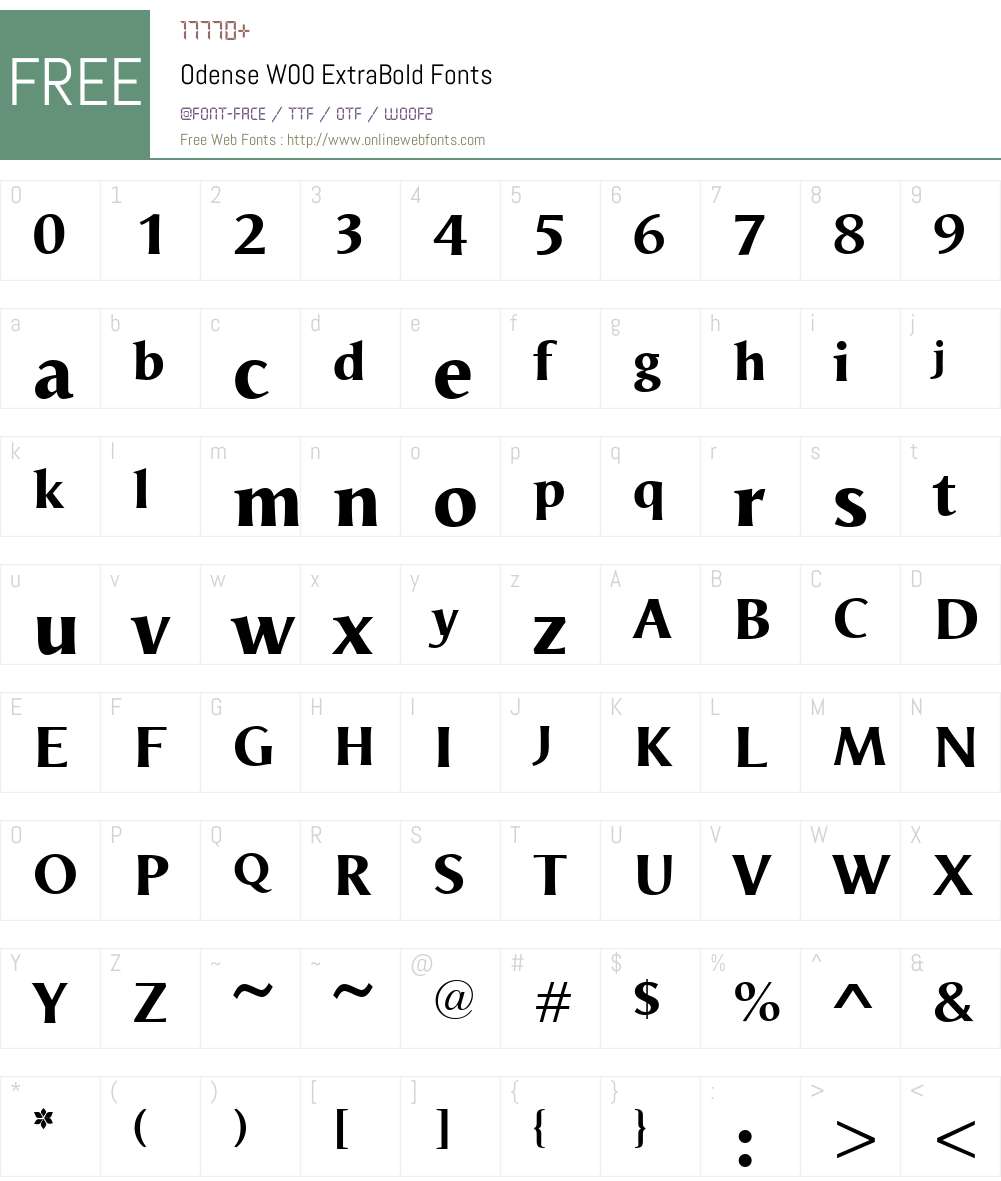 OdenseW00-ExtraBold Font Screenshots