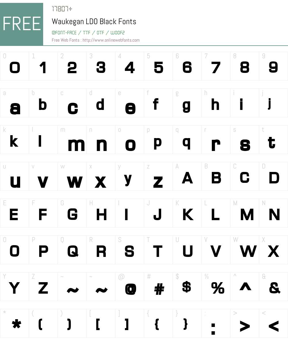 Waukegan LDO Black Font Screenshots