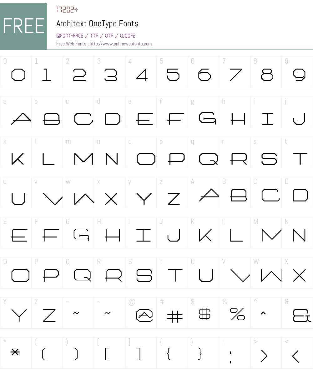 Architext Font Screenshots