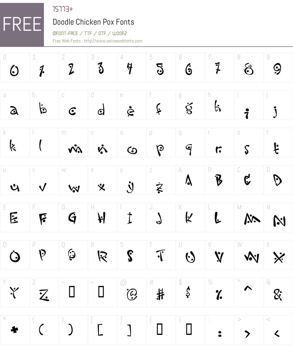 Doodle Chicken Pox Font Screenshots